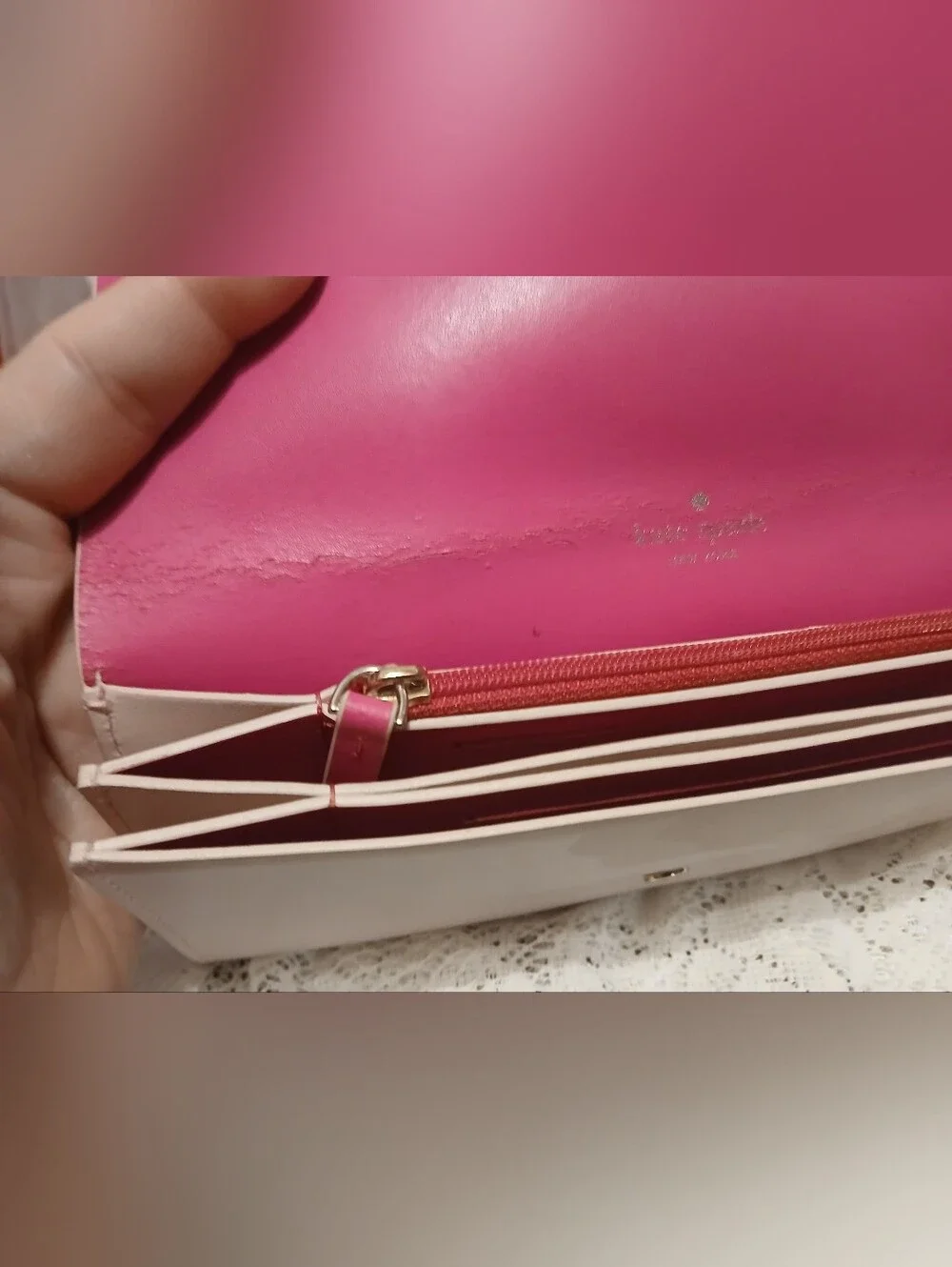 Kate Spade Light Pink Leather Clutch - Elegant Evening Bag